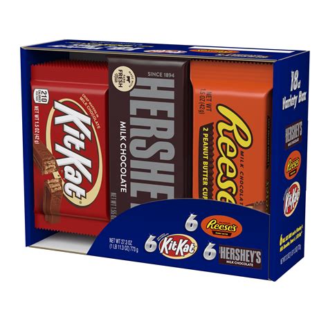 Hersheys Full Size Candy Bars Variety Pack 18 Ct