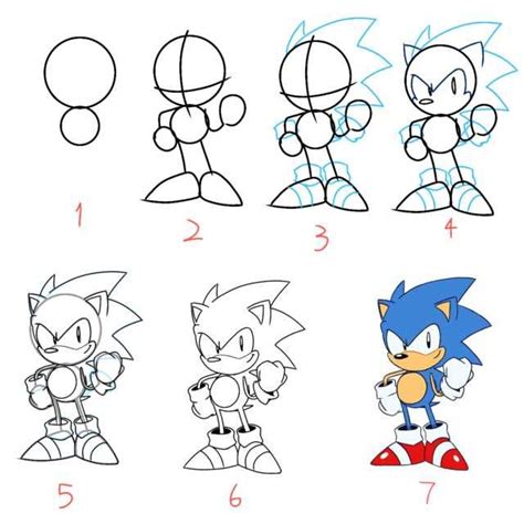 Step By Step Drawing Of Classic Sonic Tyson Hesse Style Coisas
