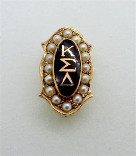 Antique 10k Gold Kappa Sigma Delta Fraternity Badge Pin Seed