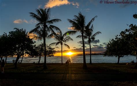 Sunset At Ala Moana Beach State Park Hawaii A Beautiful S Flickr