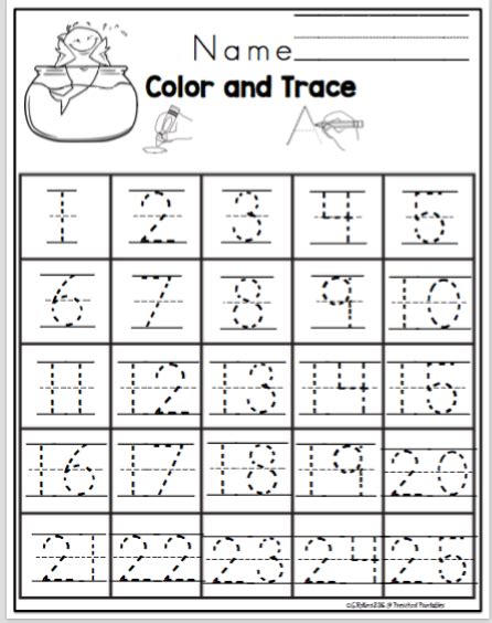 Kindergarten Tracing Numbers Printables Worksheets Joy
