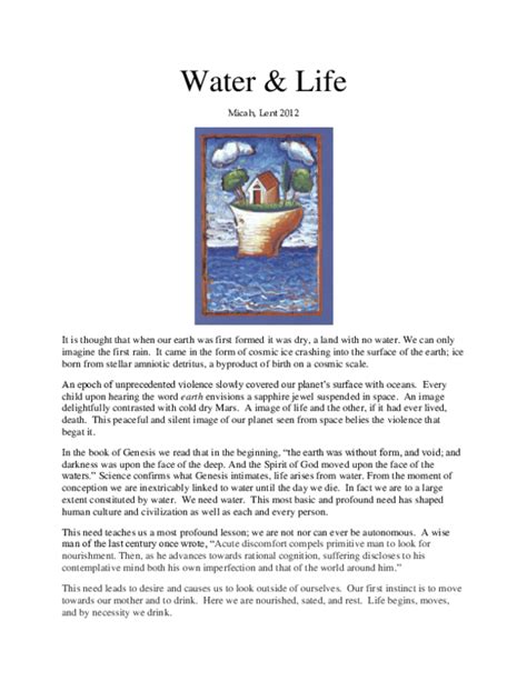 Pdf Water And Life Frmicah Hirschy