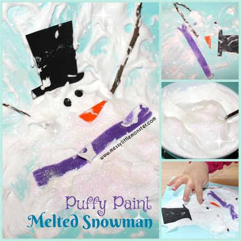 Puffy Paint Melted Snowman Messy Little Monster