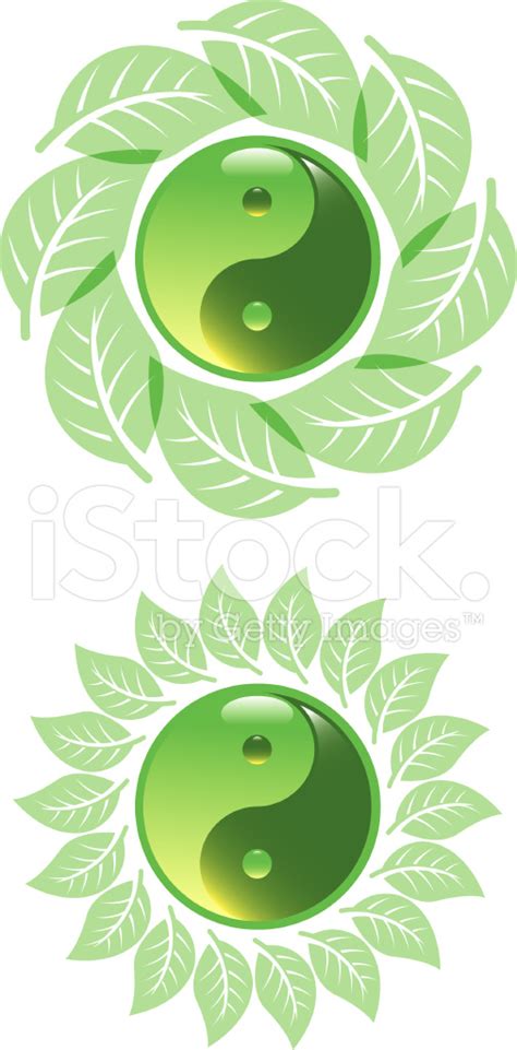 Green Yin Yang Stock Photos