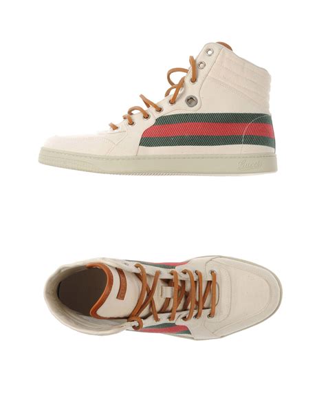 Gucci Hightop Trainers In White For Men Lyst