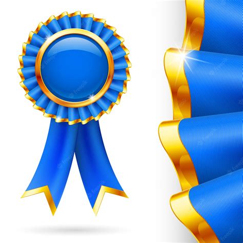 Premium Vector Blue Award Ribbon