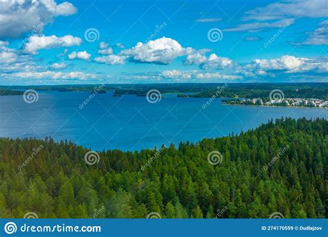 Panorama View Of Vesijarvi Lake In Finland Stock Image Image Of Isle