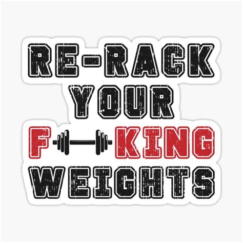 Rerack Your Weights Typography Light Bg Sticker By Motibubble