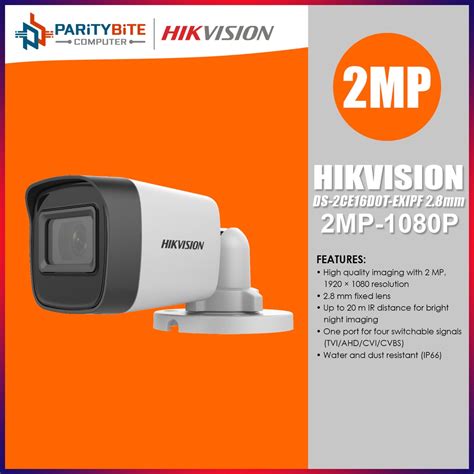 hikvision ds 2ce16d0t exipf 2 8mm 2mp fixed mini bullet camera shopee philippines