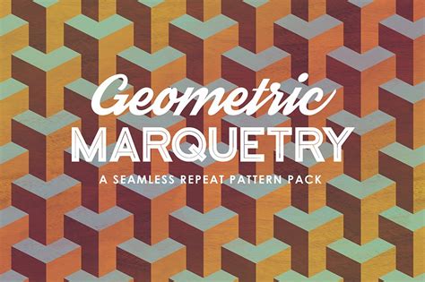 Geometric Marquetry Patterns 10 Retro Seamless Patterns