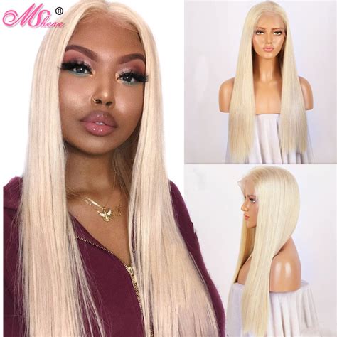 Mshere Honey Blonde Lace Front Wig Remy Brazilian Straight Hair Lace Front Human Hair