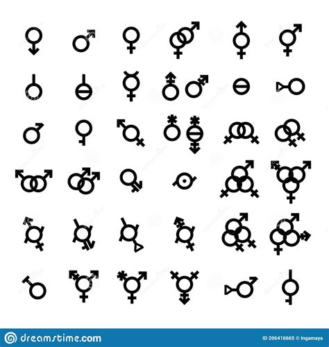 Vector Gender Symbol Set Sexual Human Identity Illustration Stock