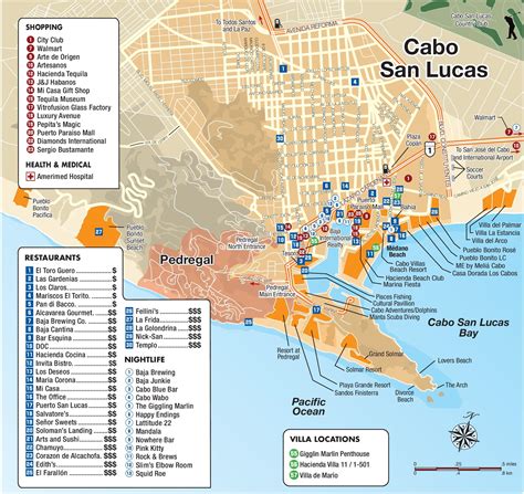 Los Cabos Tourist Map Tourist Map Cabo San Lucas Map Mexico Tourist Riset