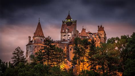 Bran Castle During Nighttime In Romania 4k Hd Travel
