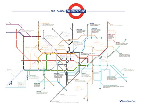 The Pun Funny London Underground Tube Map London Underground Tube Map
