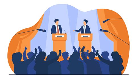 Politicians Talking Or Having Debates In Front Of Audience Stock