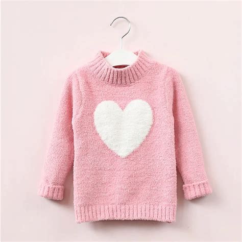 Babyinstar Girls Knitted Sweater 2018 New Autumnandwinter Heart Pattern