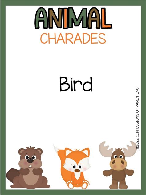 100 Of The Very Best Animal Charades Confessions Of Parenting Fun