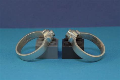 Interlocking Lego Ring Set Sterling Silver Satin By Ubrickit 14900