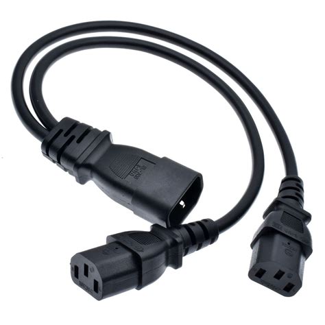 Power Y Type Splitter Adapter Cable Single Iec 320 C14 Male To Dual C13