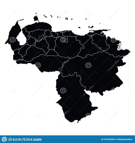 Venezuela Country Map Vector With Regional Areas Stock Vector