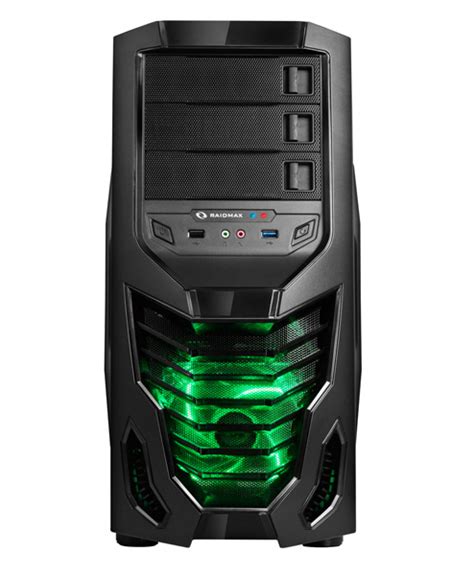 Raidmax Cobra Black Gaming Mid Tower Case Green At Mighty Ape Nz