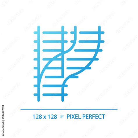 Railroad Switch Pixel Perfect Gradient Linear Vector Icon Rail Turnout