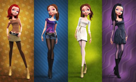 4 Girls By Carlos Ortega Elizalde Mexico Girls Characters Character