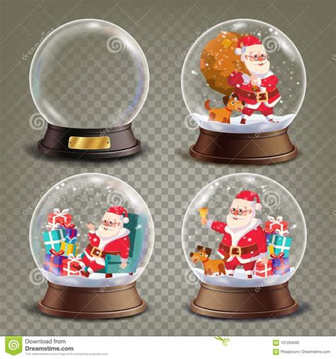Christmas Snow Globe With Santa Claus And Ts Vector