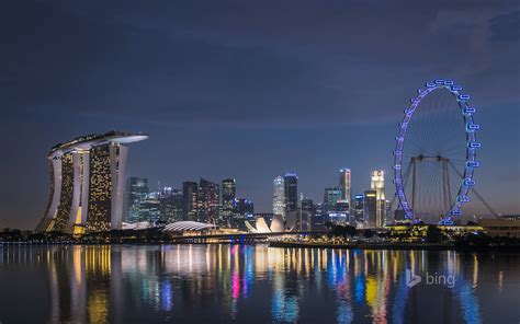 Marina Bay Skyline In Singapore Bing Wallpapers Sonu Rai