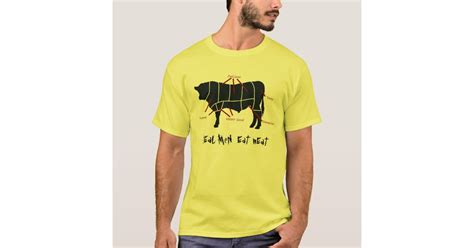 Real Men Eat Meat Funny Beef Cuts Butcher Chart T Shirt Zazzle