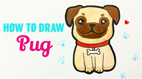 How To Draw Pug 🐶 Easy And Cute Pet Dog Drawing Tutorial For Beginner