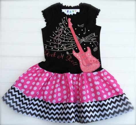 Items Similar To Girls Custom Dress Rock Star Dress Rock N Roll Dress