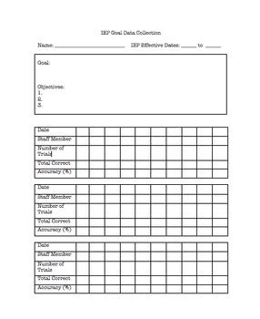 Iep Goal Data Collection Sheet Hot Sex Picture