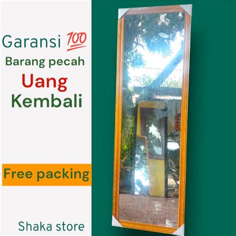 Jual Cermin Gantung Dinding Bingkai Kayu Ukir Gold Fullbody 40x120cm