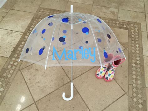 Personalized Umbrella Child Sized Umbrella Clear 34 Etsy