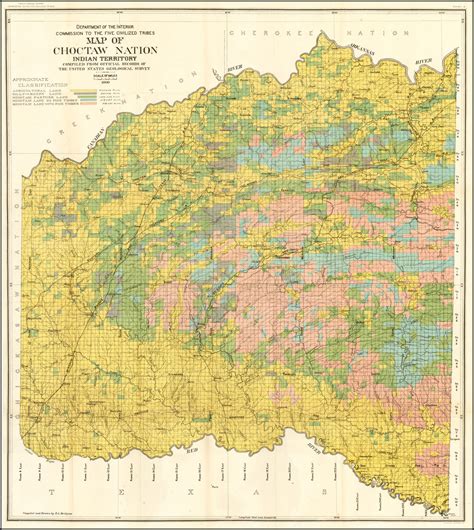 Map Of The Choctaw Nation Indian Territory 1900
