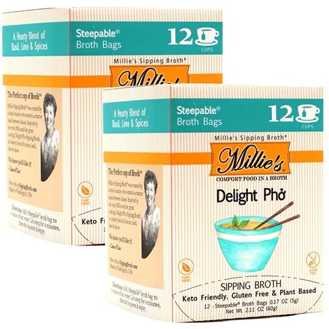 Millies Sipping Broth Delight Pho Vegetable Keto 12 Steepable Bags