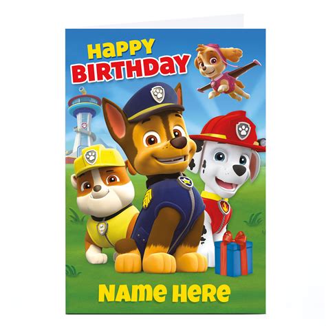 Download a happy birthday image to celebrate your loved one. Buy Personalised Paw Patrol Card - Happy Birthday for GBP ...