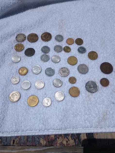 Vintage Lot Of Coins And Tokens Junk Drawer 100 Picclick