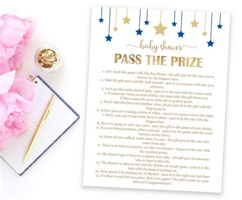 Pass The Prize Baby Shower Pass The T Game Twinkle Etsy