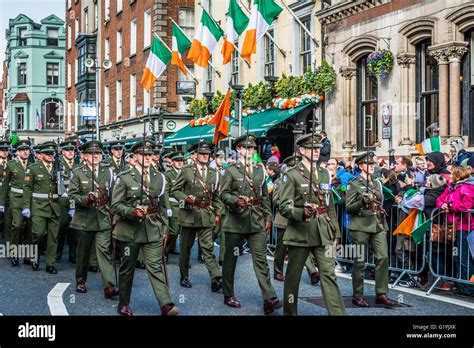 Irish Military Parade For Easter Rising Centenary 2016 Through Dublin