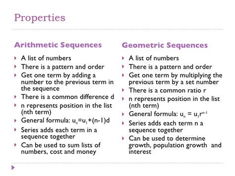 For each sequence, state if it is arithmetic, geometric, or neither. Sequences and series