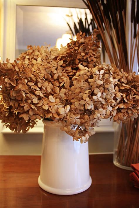 I've heard of other methods using upside down hanging or silica they will make a crunching sound when touched when they are dried. A Great-ful Table | Hydrangea arrangements, Hydrangea ...