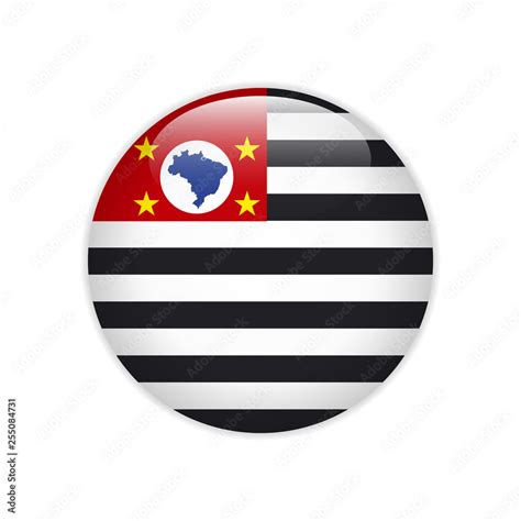 Flag Bandeira Do Estado De Sao Paulo On Button Stock Vector Adobe Stock