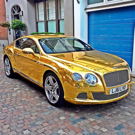 Bentley Gt Chrome Gold Wrap Best Luxury Cars Super Luxury Cars