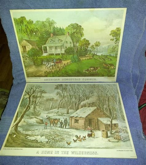 Currier And Ives Litho 9x12 American Homestead Summer Home In The