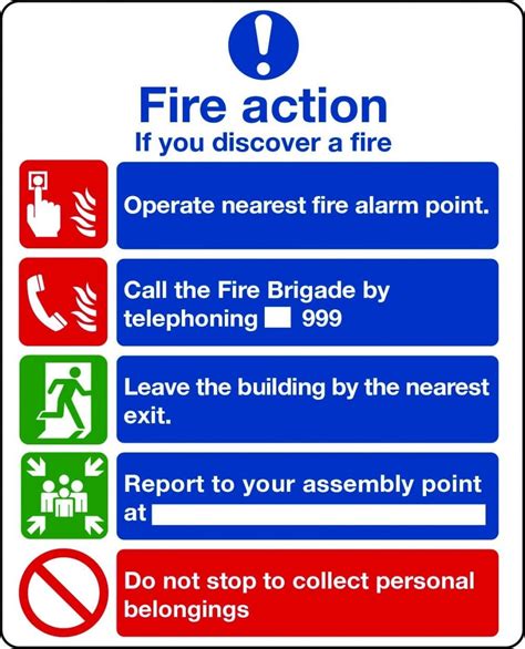 Fire Action Notice Incorporating Graphic Symbols From Bs 5499 Without