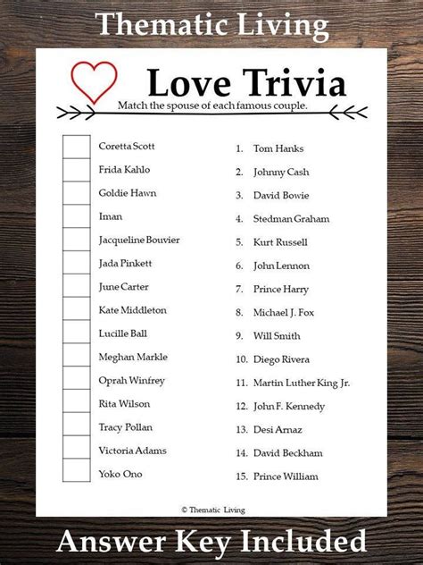 This Item Is Unavailable Etsy Famous Couples Trivia Matching Games
