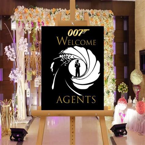 James Bond Welcome Sign 007 Party Decor Birthday Party Etsy James